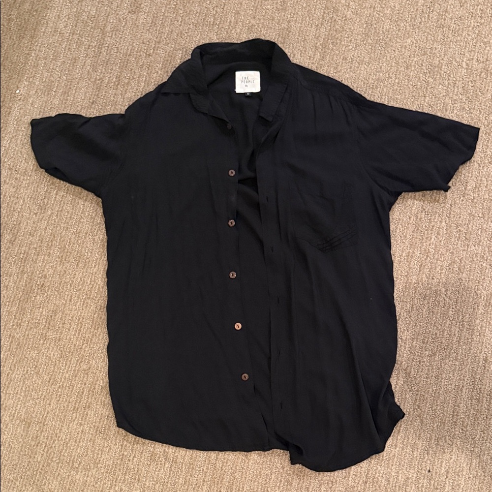 The PEOPLE VS Men's Black Shirt; size Medium